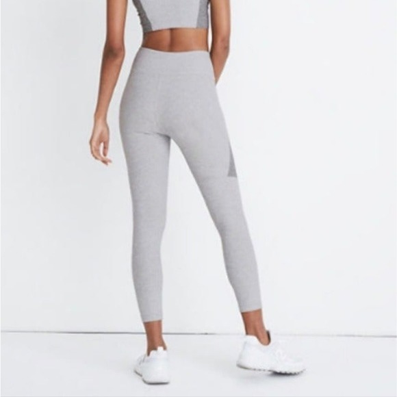 NWOT OUTDOOR VOICES Size Small Leggings 7/8 Heather Gray Warm Up Colorblock - Picture 9 of 13